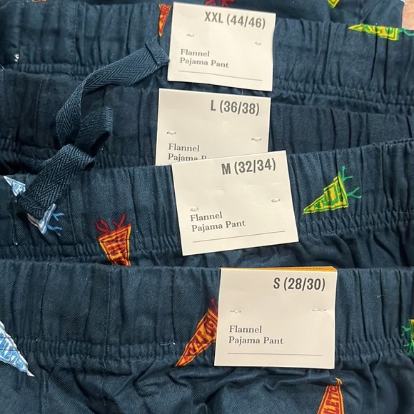 NWT Men's Dark Blue Pennant Flag Flannel Pajama Pants -Goodfellow & Co - Picture 3 of 7